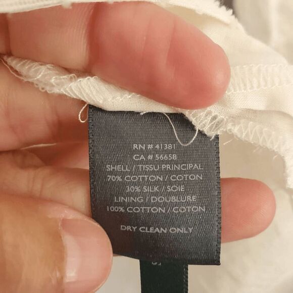 NWT LAUREN Ralph Lauren Women's White Cotton Silk Off-The Shoulder Blouse Small - Picture 5 of 6